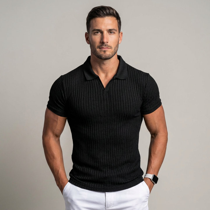 Elegant knit polo shirt for men