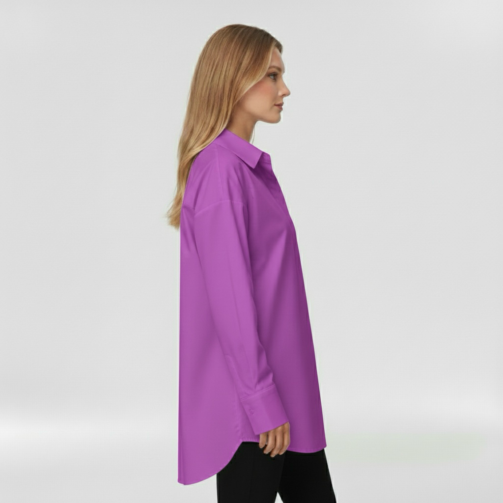 Camicia con bottoni da donna a maniche lunghe per l'ufficio