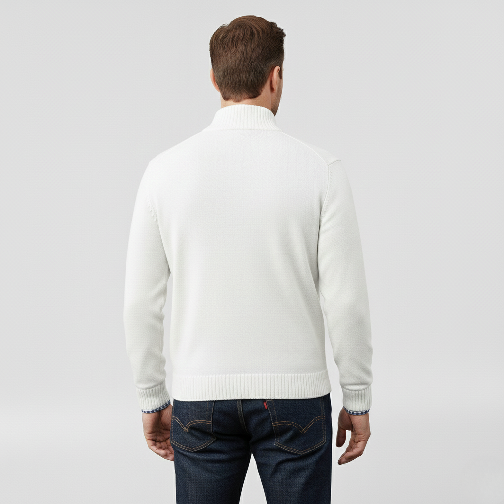 Pánský svetr se středním zipem pro vrstvení a každodenní nošení