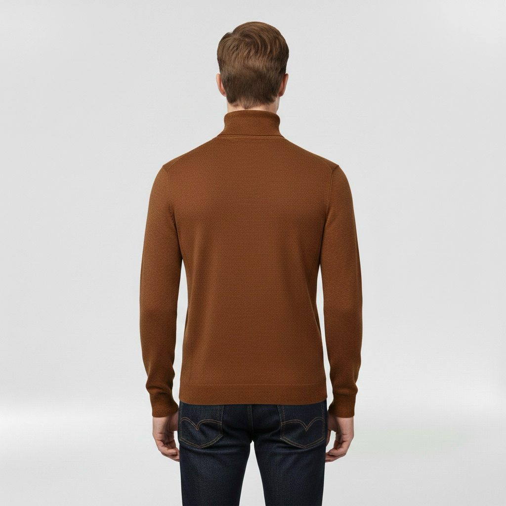 Pánský pletený svetr s vysokým límcem, teplý, elegantní a ležérní na zimu