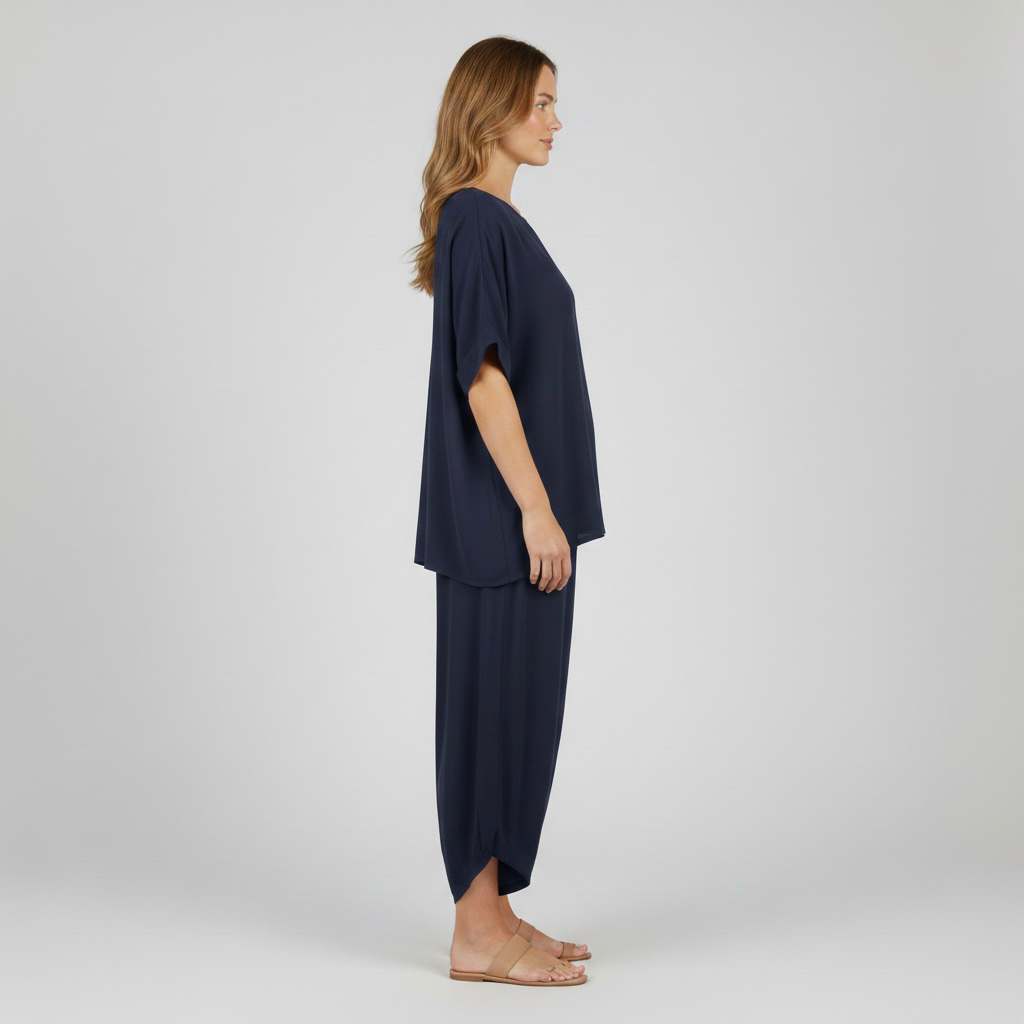 Pohodlná dvoudílná souprava pro ženy, top a volné kalhoty