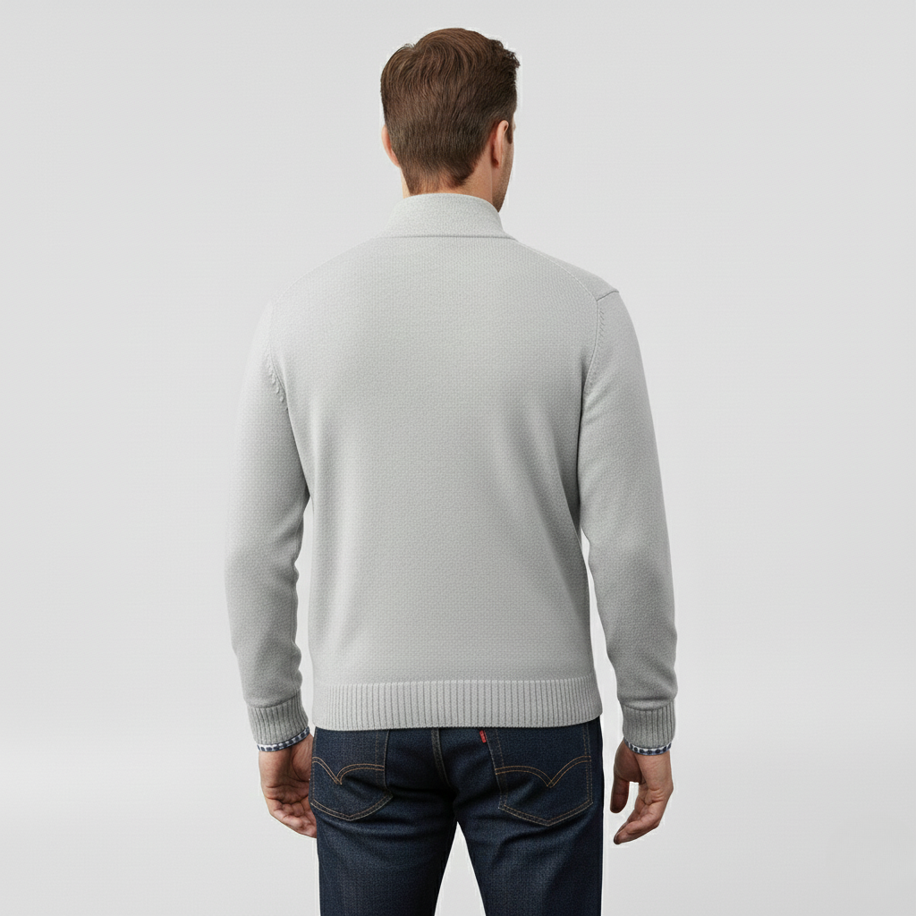 Pánský svetr se středním zipem pro vrstvení a každodenní nošení