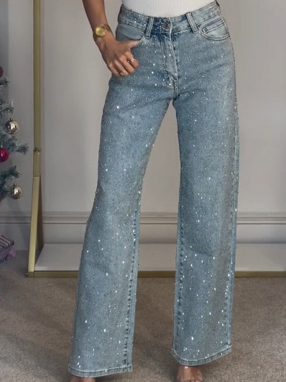 Selvaya Jeans Mujer | Jeans para Mujer con Detalle Brillante