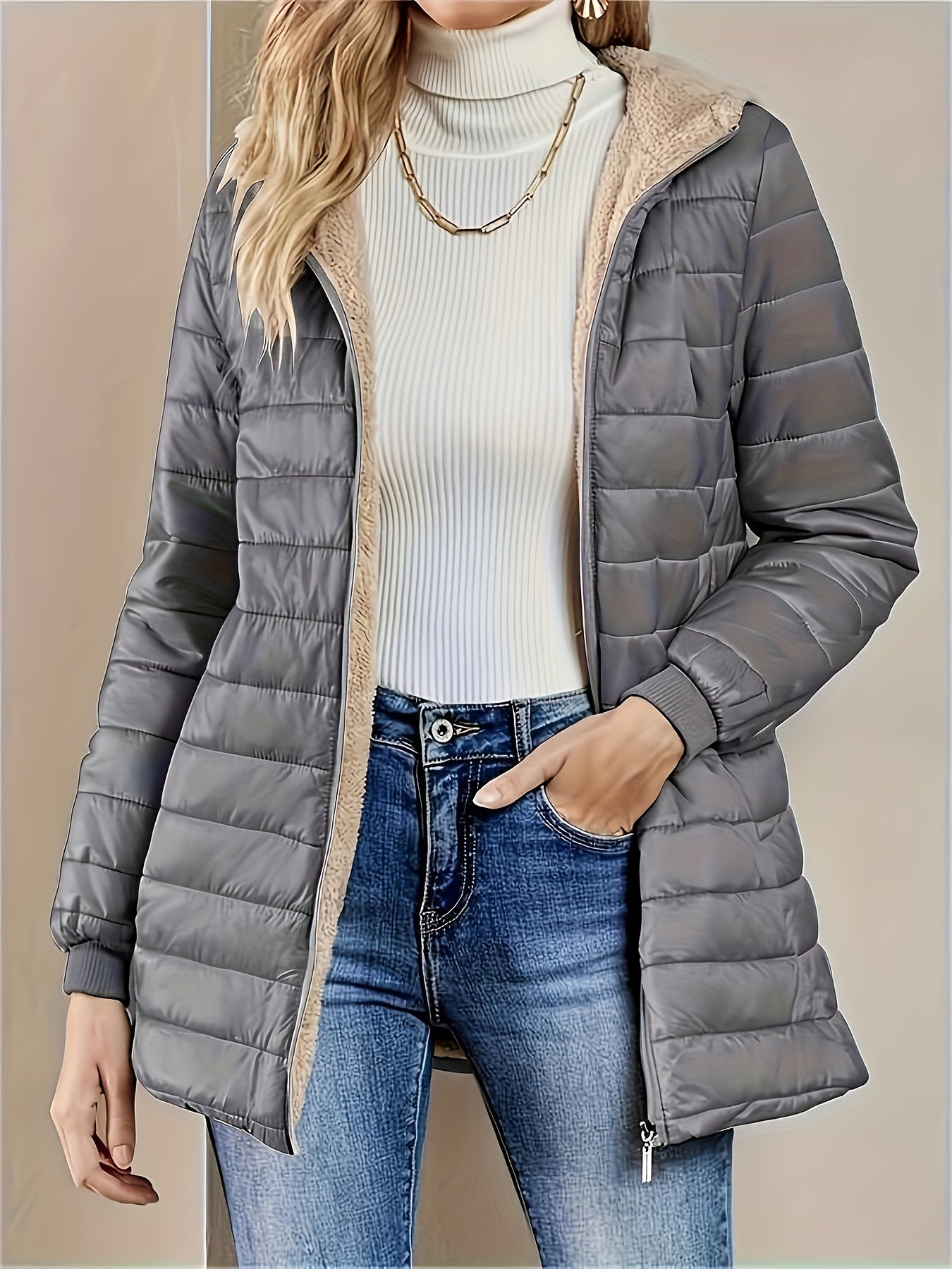 Lioren Chaqueta Mujer | Chaqueta de Invierno con Cierre Frontal