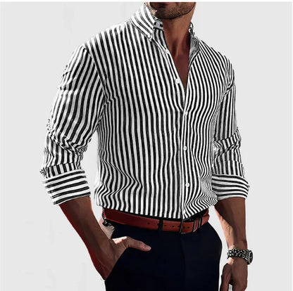 Camisa Hombre | Camisa de Rayas con Cierre de Botones