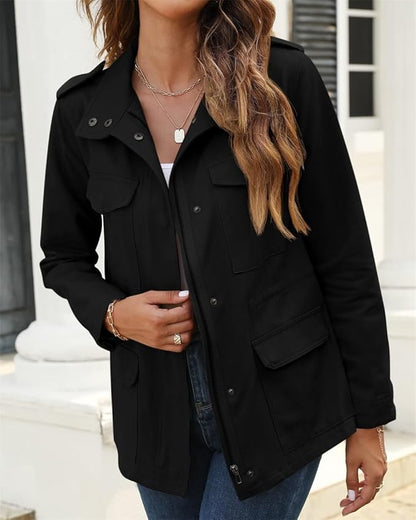 Chaqueta Casual de Utilidad para Mujeres | Cremallera