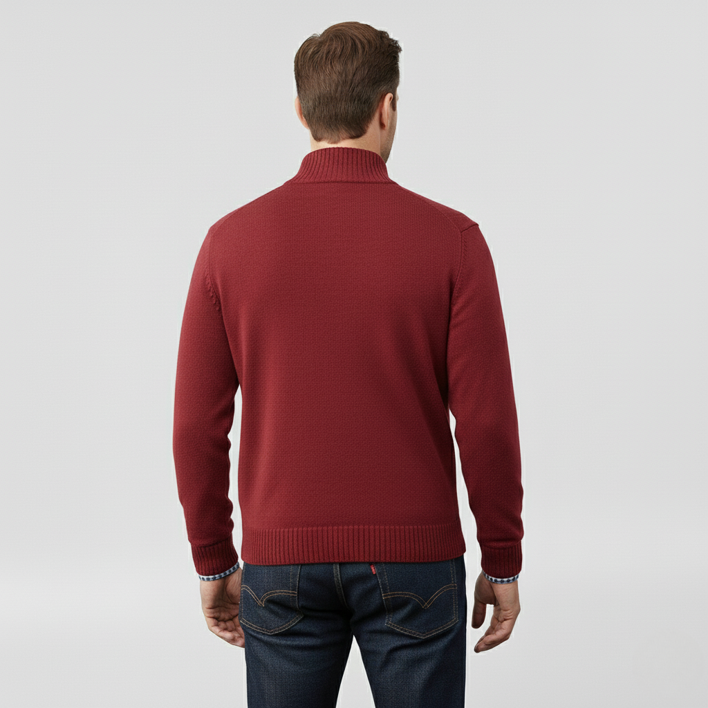 Pánský svetr se středním zipem pro vrstvení a každodenní nošení