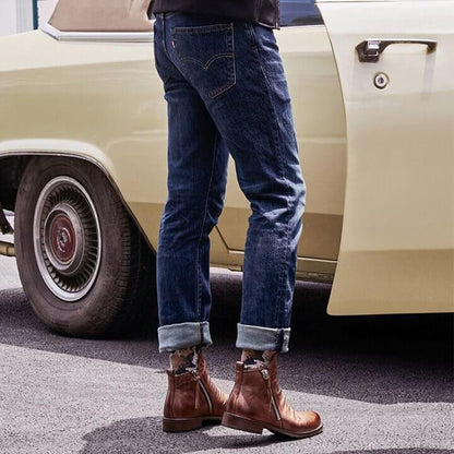 Botas de Cuero Casual para Hombre | Diseño Vintage con Cremallera