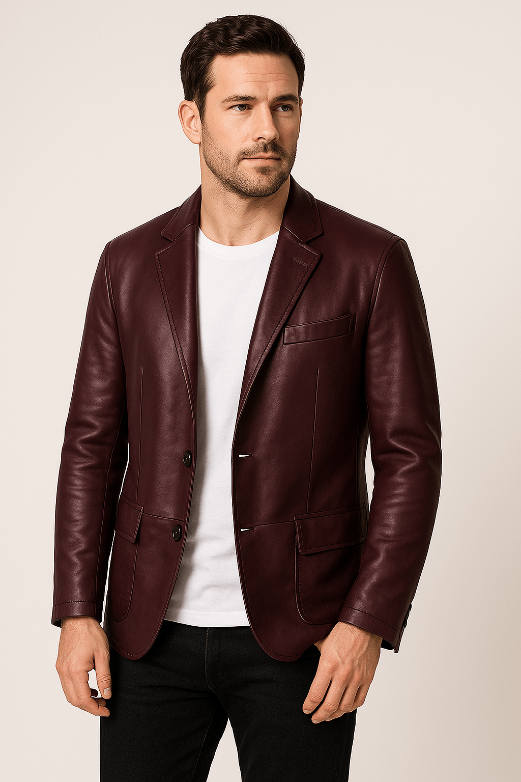 Blazer Clásico de Cuero para Hombre | Chaqueta Casual Elegante