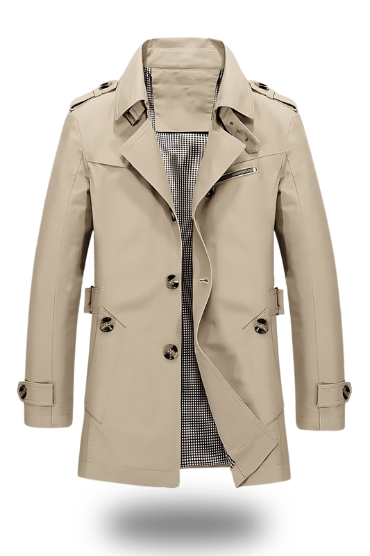 Abrigo Trench Clásico para Hombre | Chaqueta Ligera de Primavera