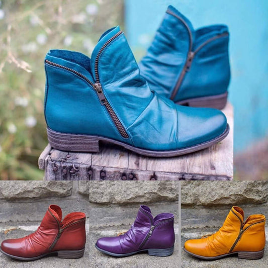 Botas Cortas Vintage para Mujeres | Cierre de Otoño