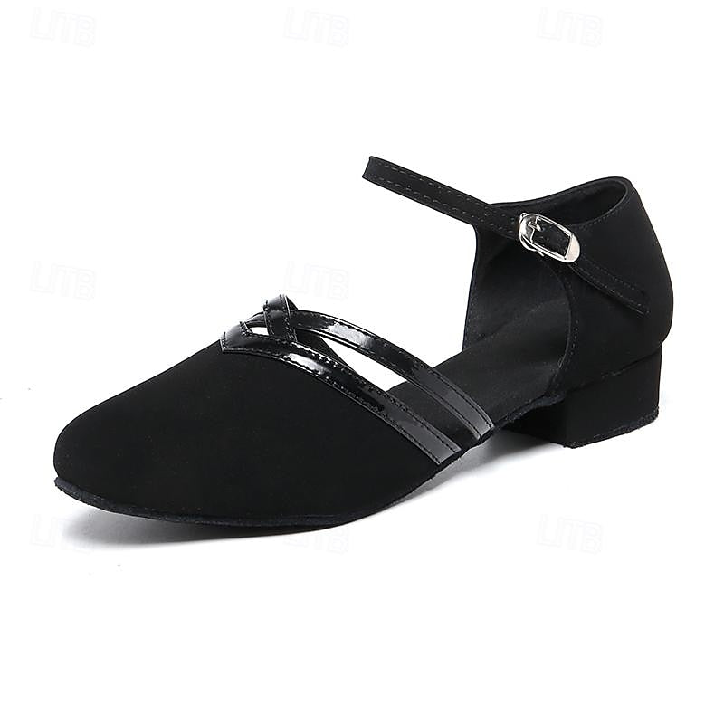 Chaussures de danse modernes noires pour femme - Légères, flexibles et confortables en daim de haute qualité