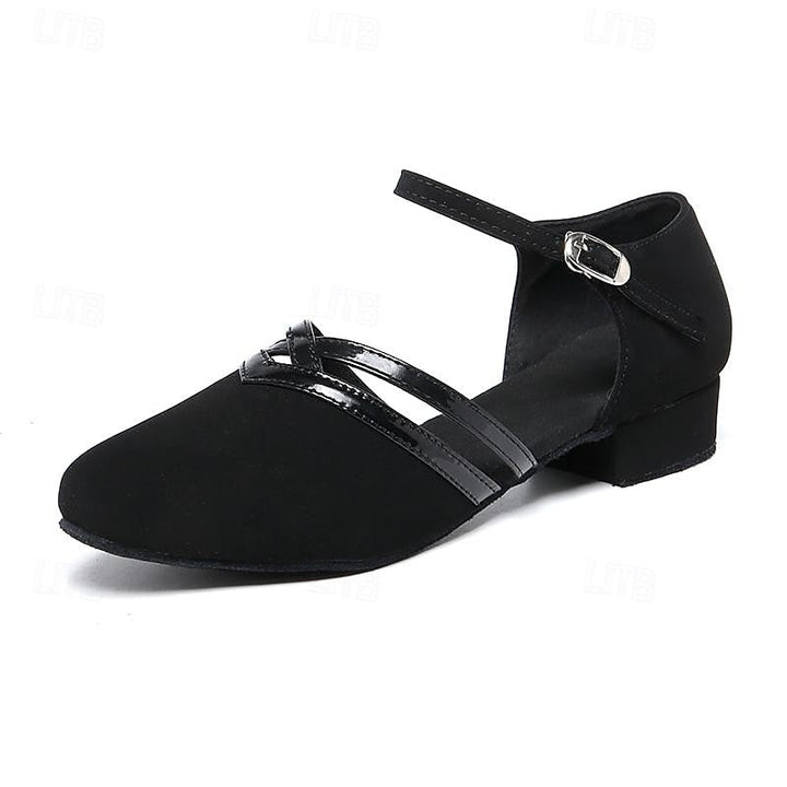 Chaussures de danse modernes noires pour femme - Légères, flexibles et confortables en daim de haute qualité