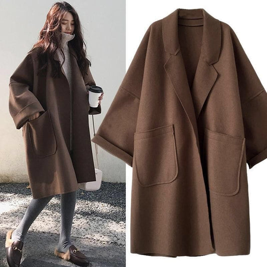 Abrigo de Lana Oversized para Mujeres | Estilo Trench