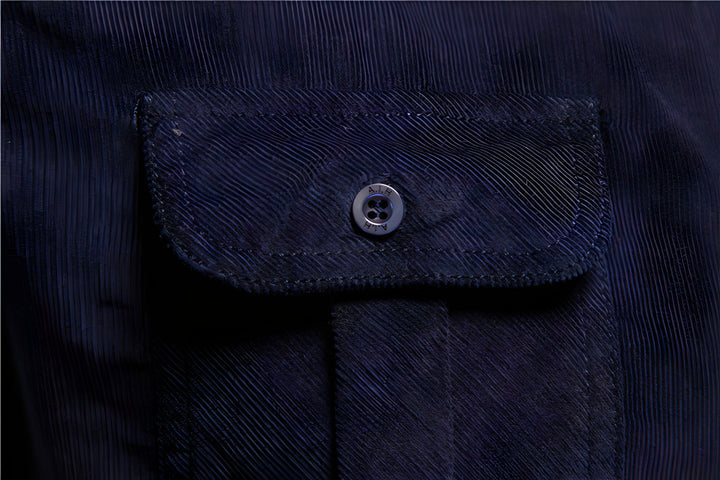 Raverno Koszula Męska | Koszula z Długim Rękawem z Przednimi Kieszeniami