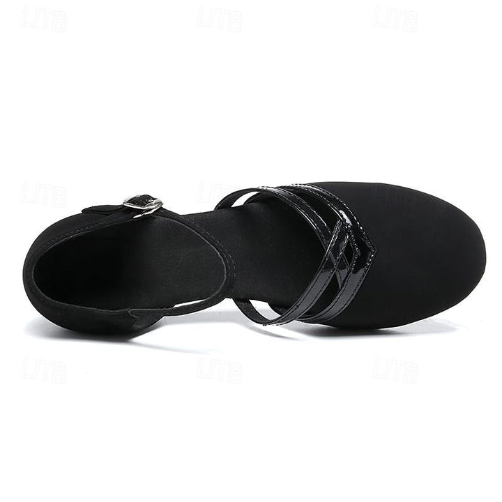 Chaussures de danse modernes noires pour femme - Légères, flexibles et confortables en daim de haute qualité
