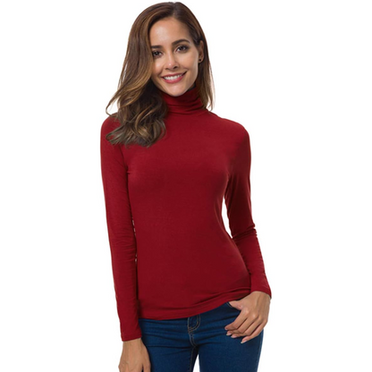 Top de Cuello Alto Ajustado para Mujeres | Elástico