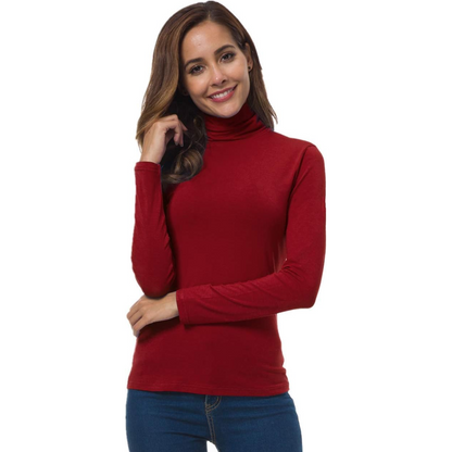 Top de Cuello Alto Ajustado para Mujeres | Elástico