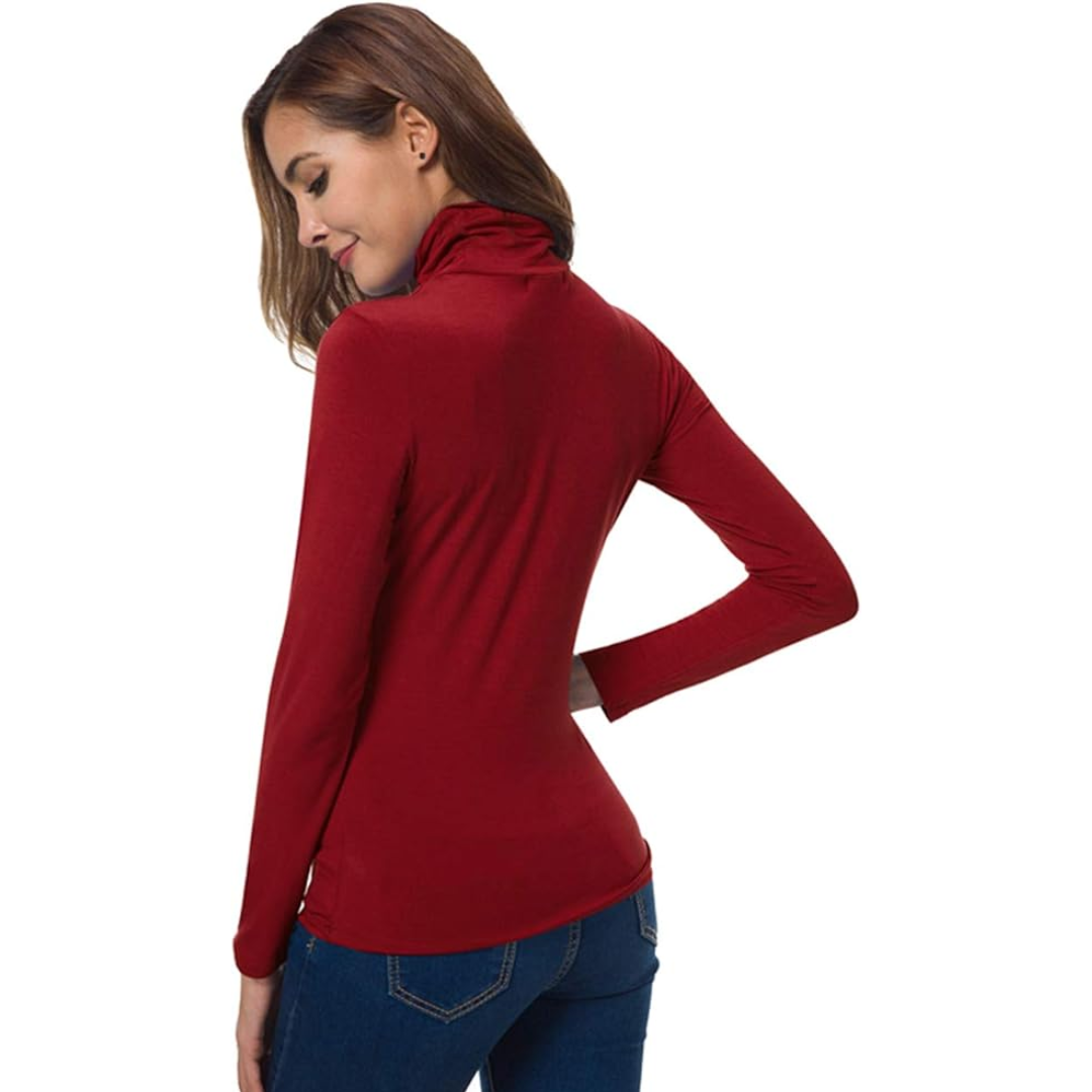 Top de Cuello Alto Ajustado para Mujeres | Elástico