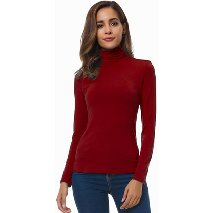 Top de Cuello Alto Ajustado para Mujeres | Elástico