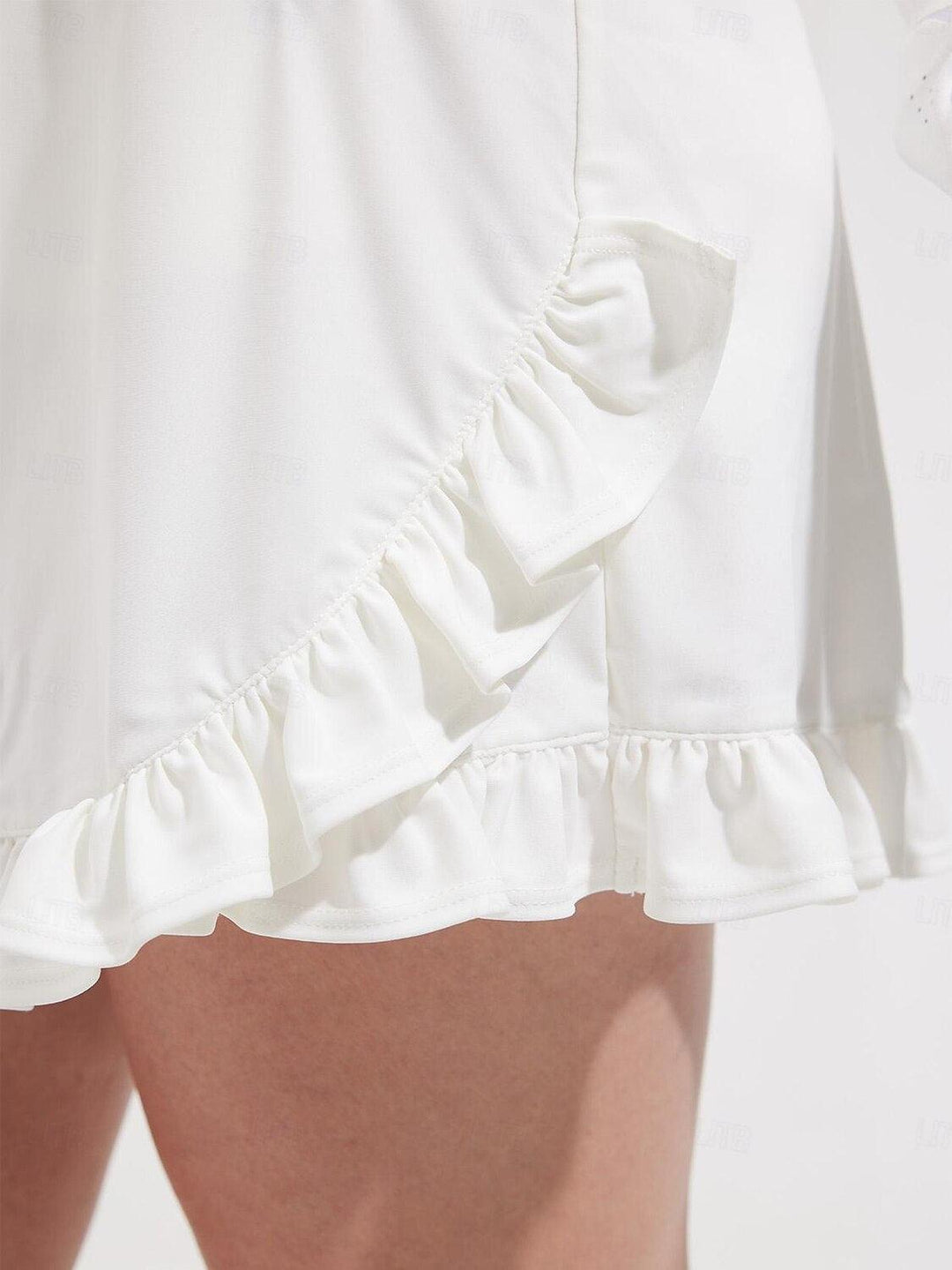 Golf-Rockhose für Damen mit UV-Schutz UPF50+, Sportlicher Skort mit hohem Bund, Volants und 17 Zoll Länge