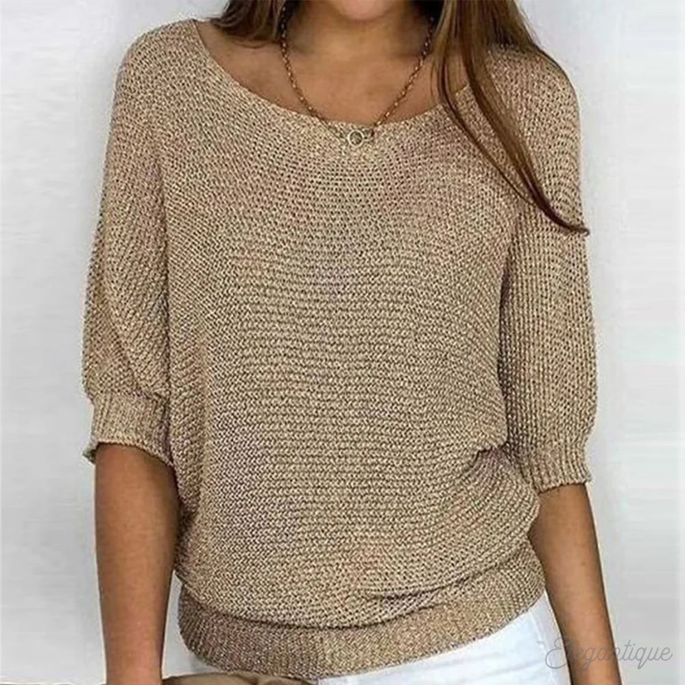 Willemyn Jersey Mujer | Suéter de Invierno con Cuello Redondo