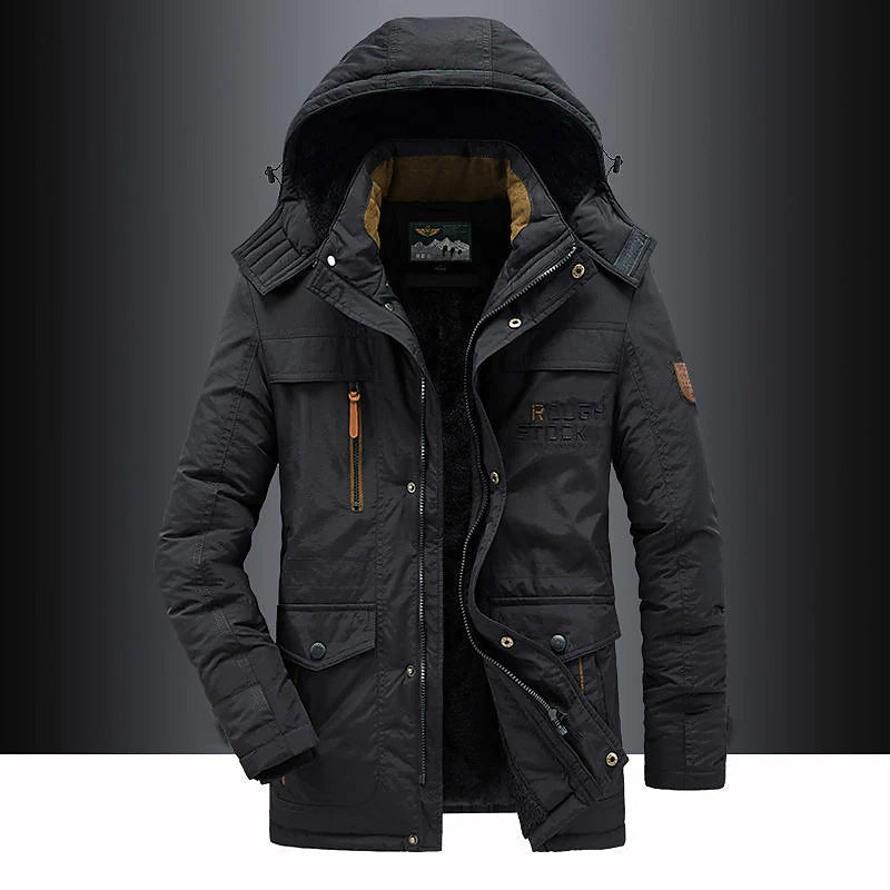 Hudson Parka Invierno Hombre | Abrigo Largo con Capucha y Corte Recto