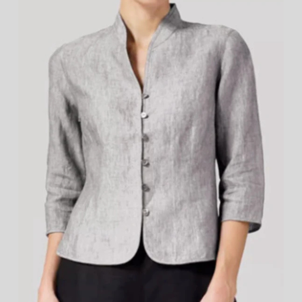 VierraSol | Blusa de Cuello Mandarín para Mujer con Botones en el Frente