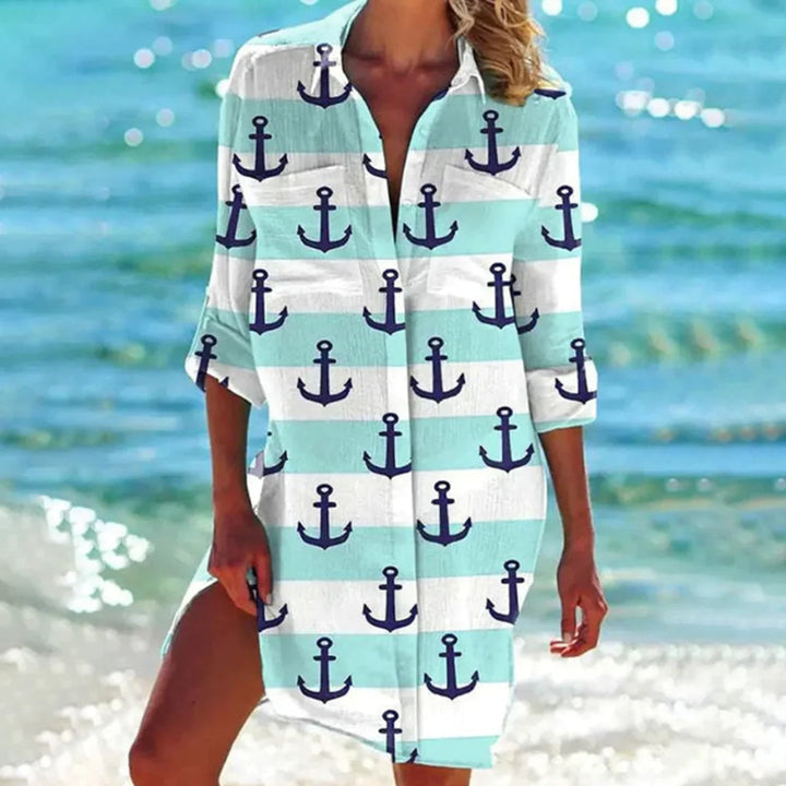 Camisa de Playa para Mujeres con Estampado Tie-Dye