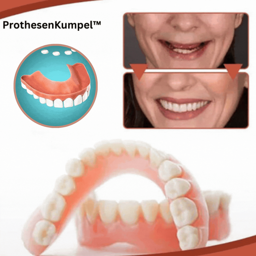 Set aus biokompatiblen Silikonprothesen für schmerzfreien Sitz und ein natürliches Lächeln