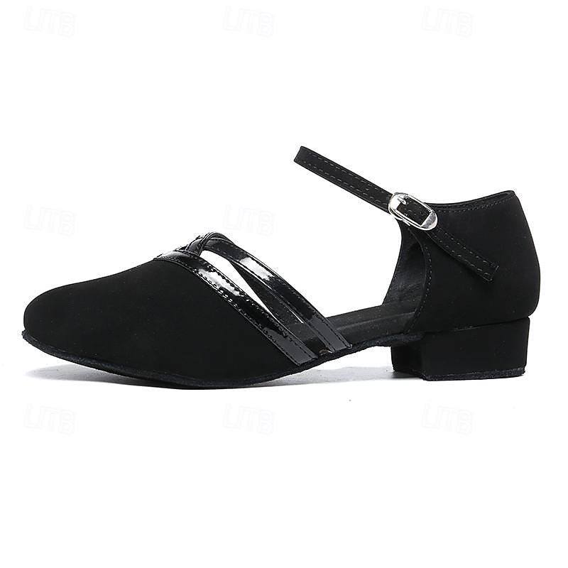 Chaussures de danse modernes noires pour femme - Légères, flexibles et confortables en daim de haute qualité
