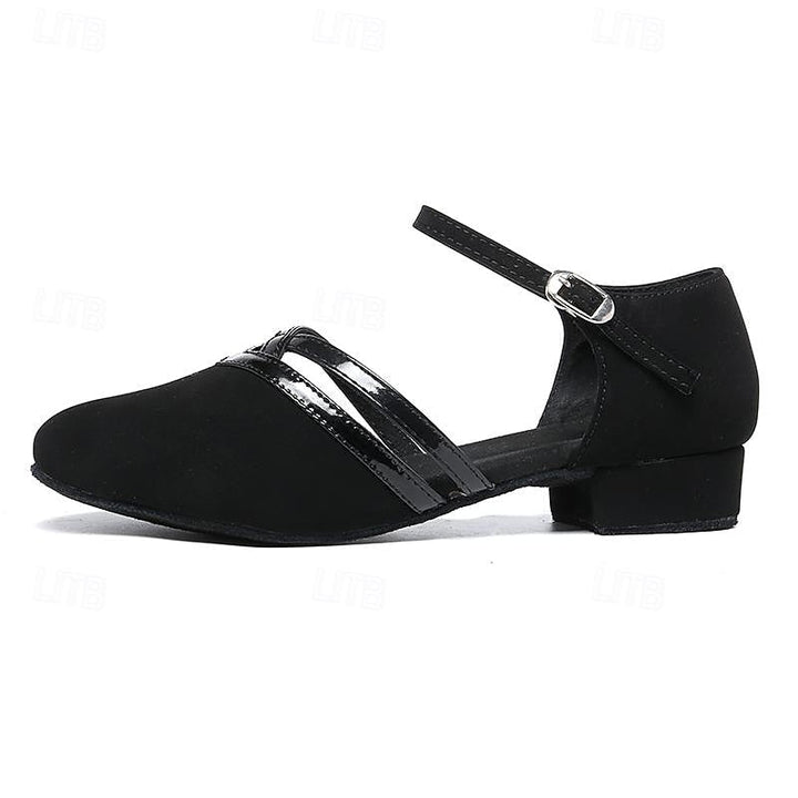 Chaussures de danse modernes noires pour femme - Légères, flexibles et confortables en daim de haute qualité