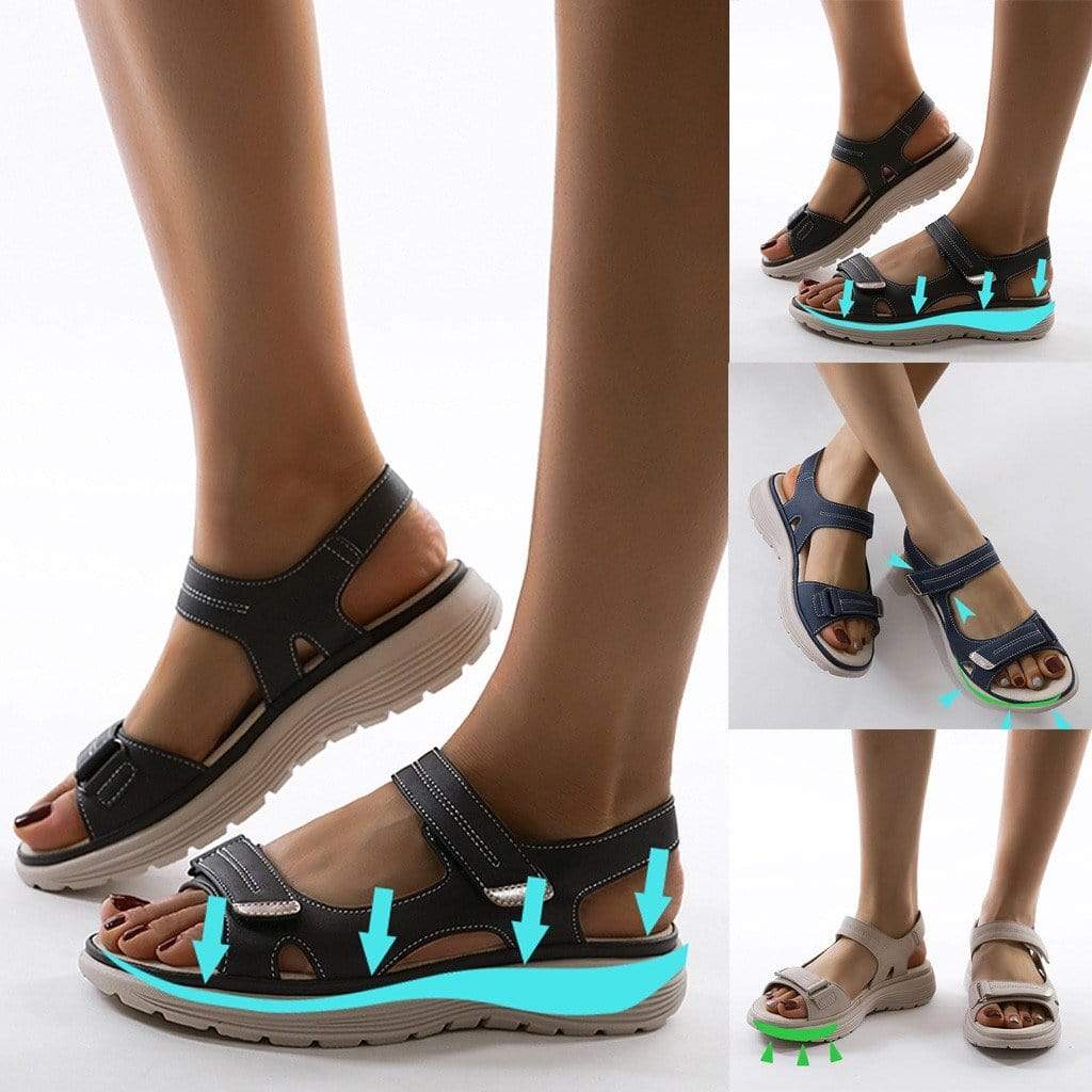 Sandalias ortopédicas para mujer con soporte de arco y tiras ajustables