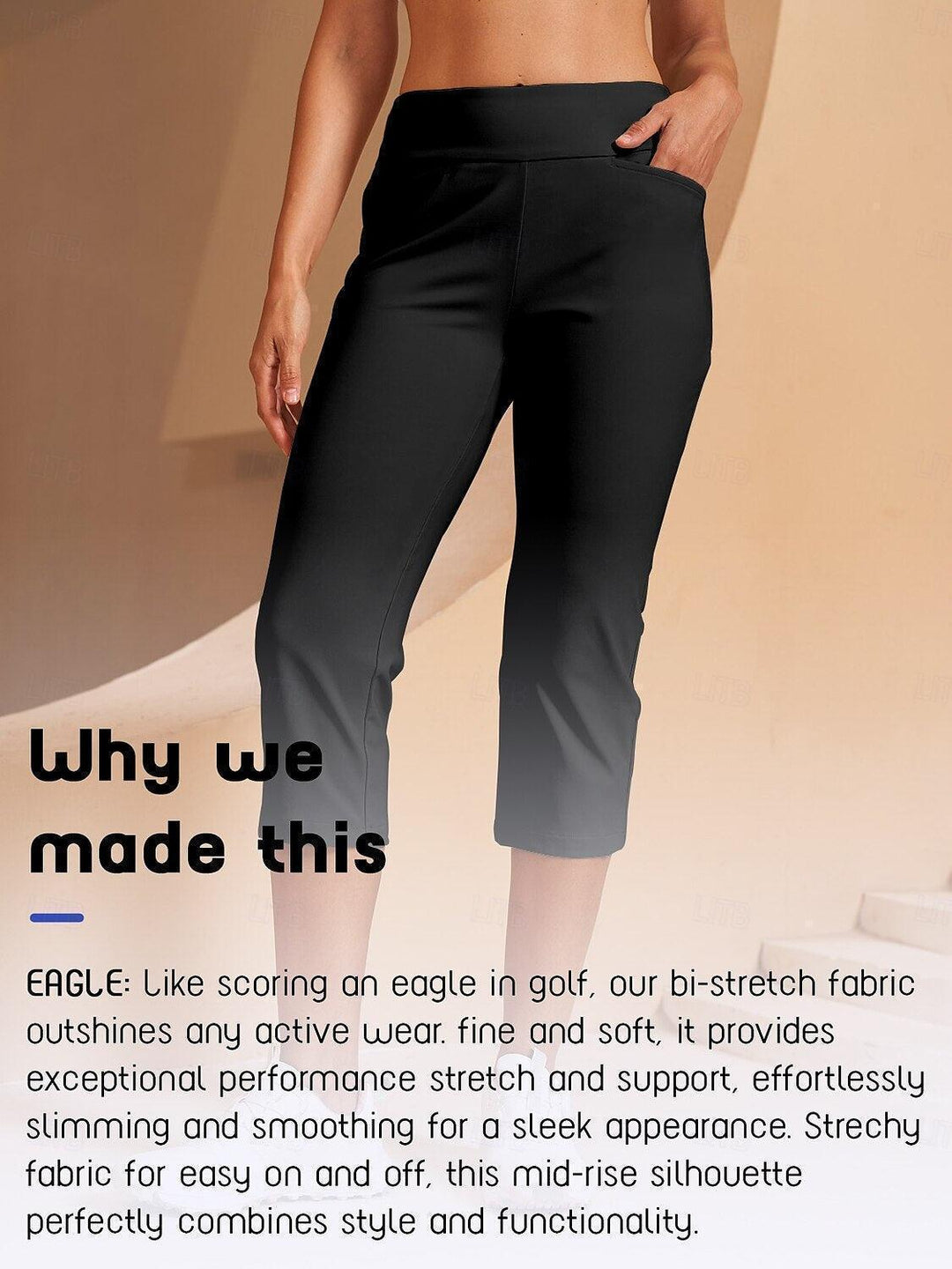 Pantalones Capri de Golf para Mujer con Tejido Elástico de Rendimiento y Diseño de 22 Pulgadas para Mayor Comodidad