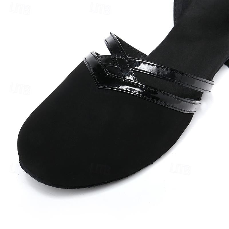 Chaussures de danse modernes noires pour femme - Légères, flexibles et confortables en daim de haute qualité