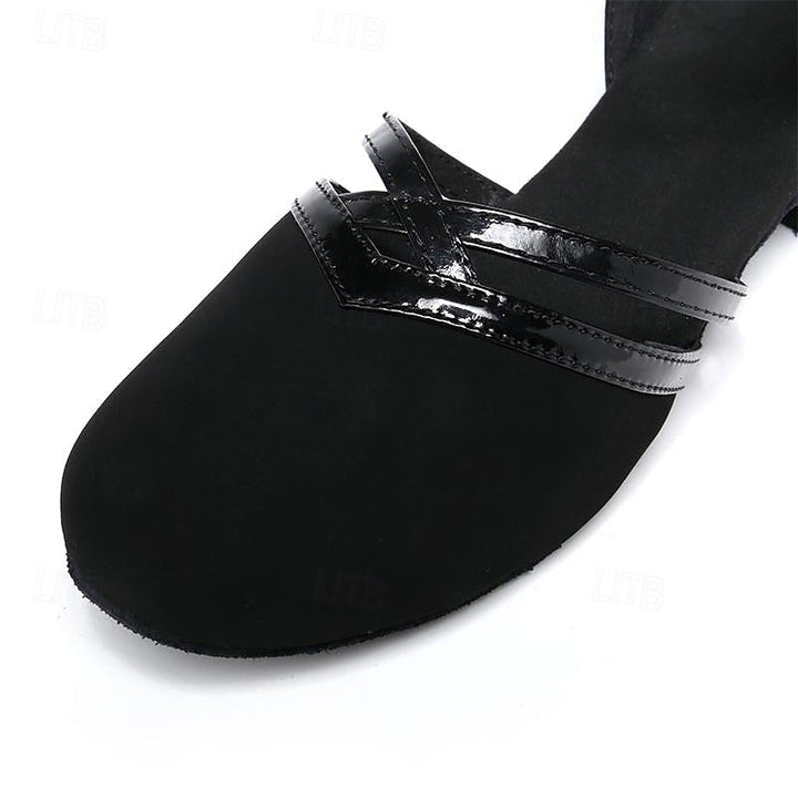 Chaussures de danse modernes noires pour femme - Légères, flexibles et confortables en daim de haute qualité